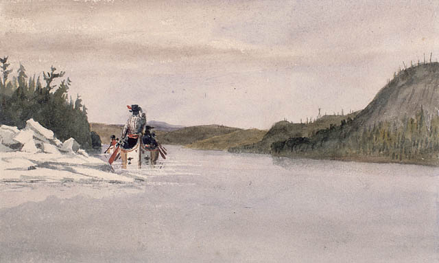 Rivière Creuse Ottawa. Mai 1841. Aquarelle sur crayon sur papier vélin. Bainbrigge, Philip John, 1817-1881. BAC- Mikan 2896117